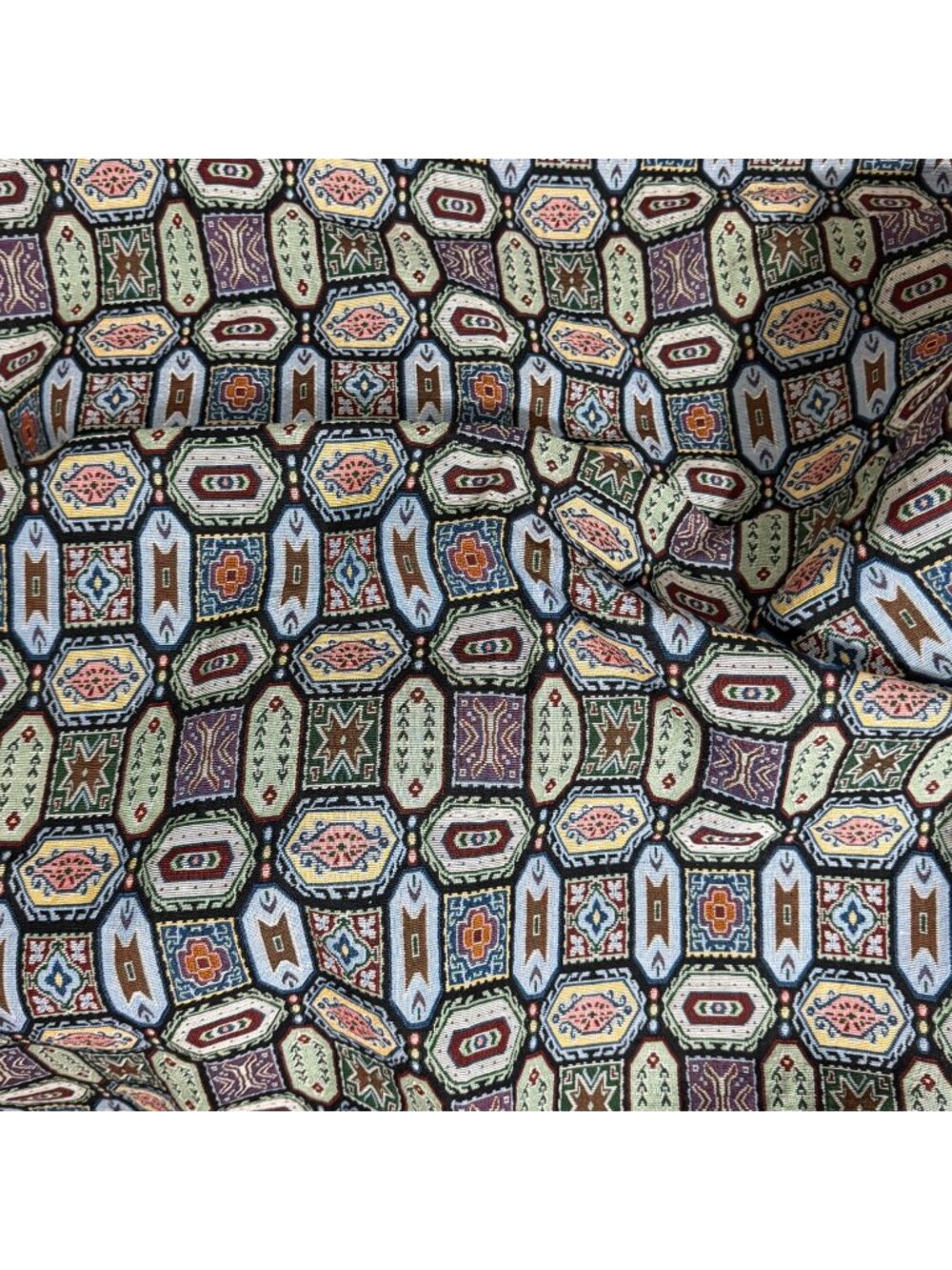 VTG Multicolor Geometric Tapestry Fabric For Upholstery Crafting Projects 35x52